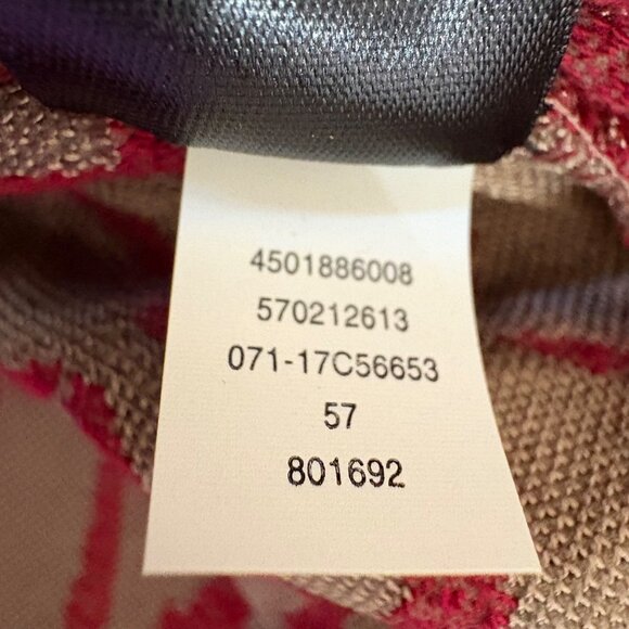 Chicos Travelers Exploded Red Beige Textured Jacquard Open Front Cardigan Size 3 - Picture 11 of 11